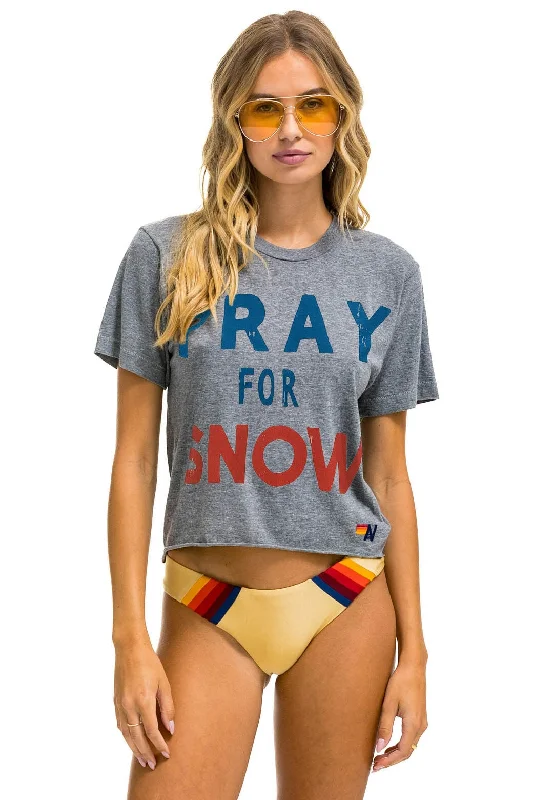 PRAY FOR SNOW BOYFRIEND TEE - HEATHER GREY