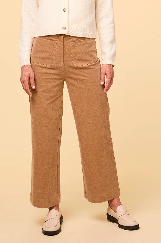 Kendal Cropped Stretch Corduroy Trouser | Camel