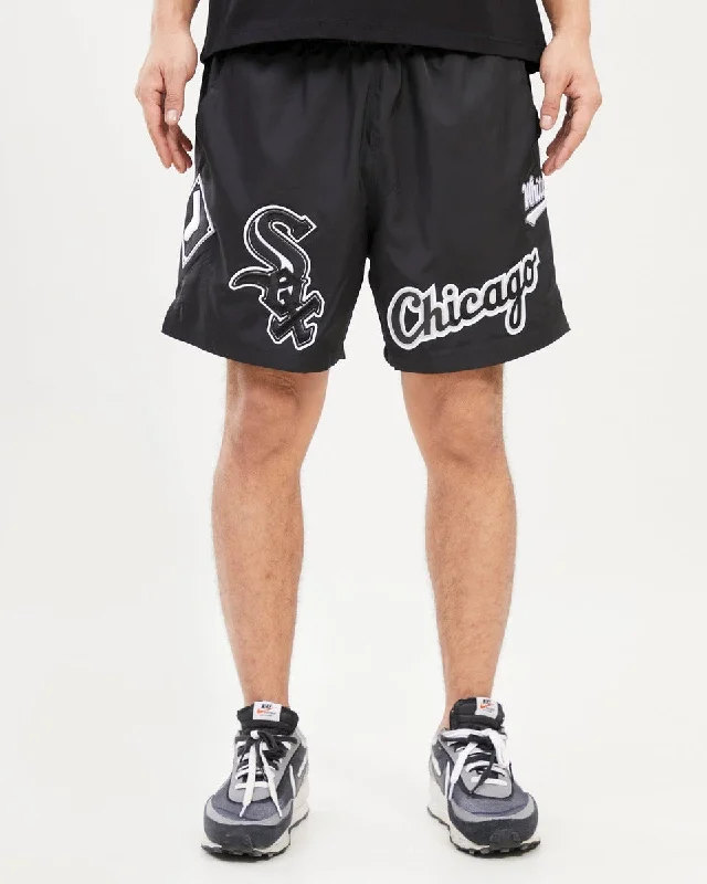 MLB CHICAGO WHITE SOX LOCK UP TEAM LOGO MEN'S WOVEN SHORT (BLACK)