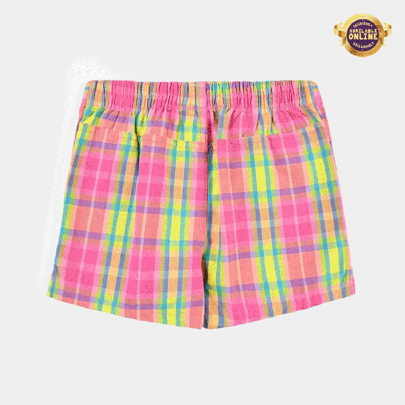 Girls PC Short Big check-Multi