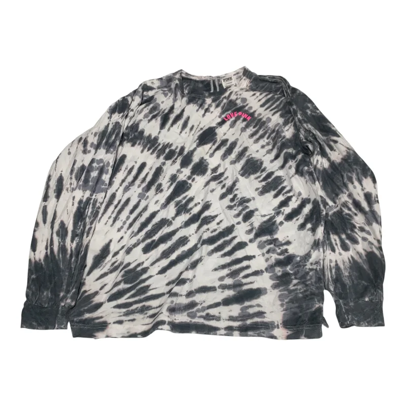 Top Long Sleeve By Pink In Tie Dye Print, Size: L