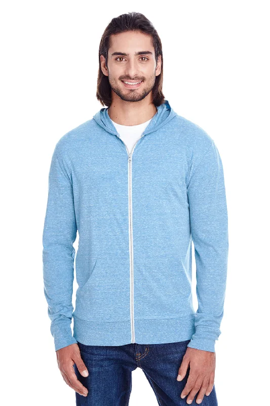 Threadfast Apparel Mens Full Zip Hooded Sweatshirt Hoodie w/ Pockets - Royal Blue