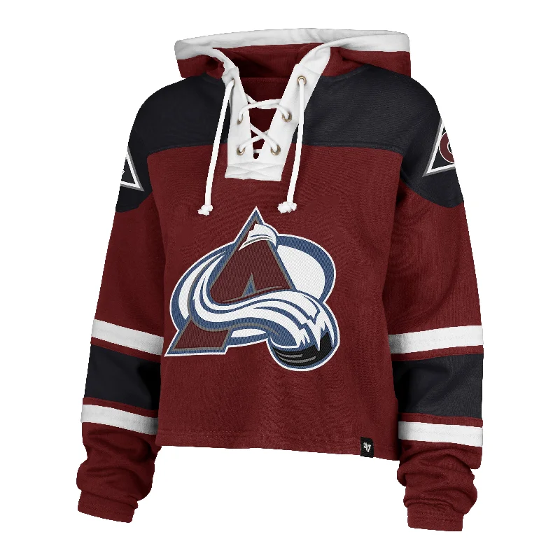 COLORADO AVALANCHE CROPPED SUPERIOR '47 LACER HOOD WOMENS