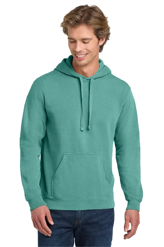 Comfort Colors Mens Hooded Sweatshirt Hoodie w/ Pouch Pocket - Seafoam Green