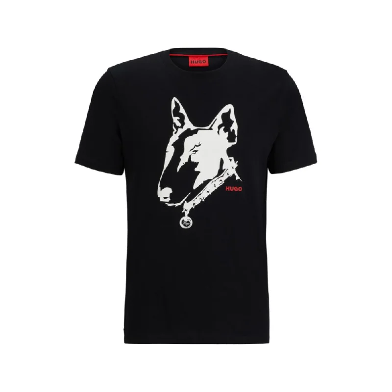 Cotton-jersey T-shirt with dog artwork