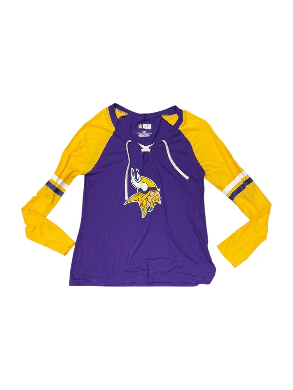 Top Long Sleeve By Nfl In Purple & Yellow, Size: L