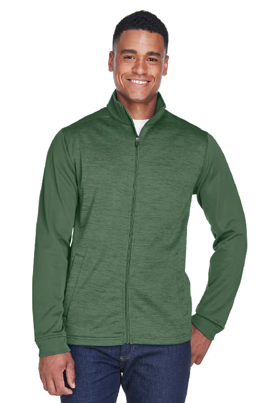 Devon & Jones Mens Newbury Fleece Full Zip Sweatshirt w/ Pockets - Forest Green