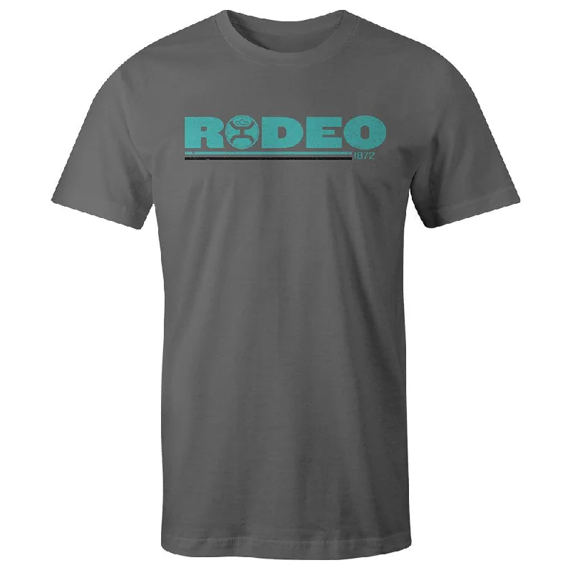 "Rodeo" Grey T-shirt w/Turquoise & Black Logo