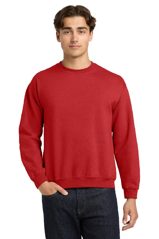 Gildan Mens Pill Resistant Fleece Crewneck Sweatshirt - Red