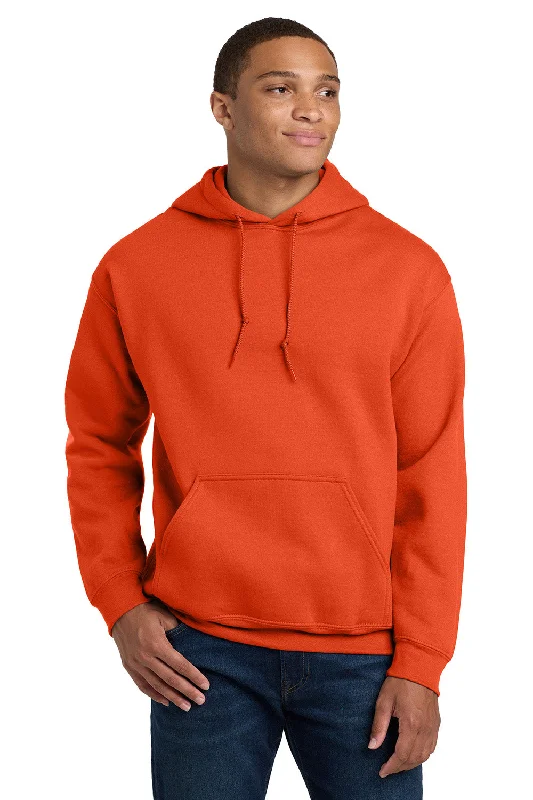 Gildan Mens Pill Resistant Hooded Sweatshirt Hoodie w/ Pouch Pocket - Orange