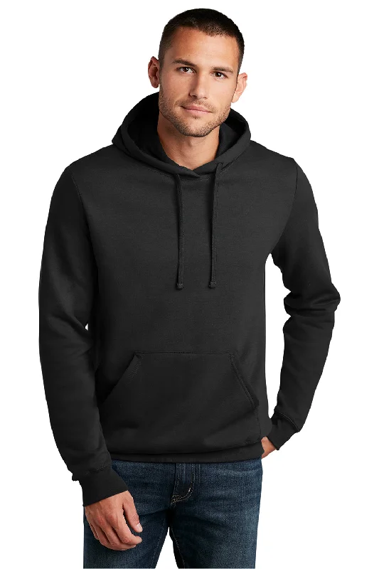 District Mens The Concert Fleece Hooded Sweatshirt Hoodie w/ Pouch Pocket - Black