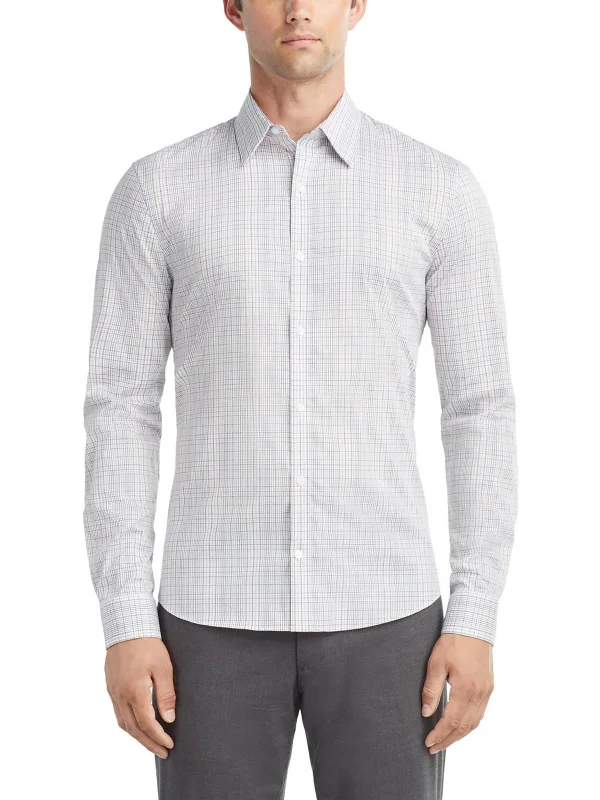 Mens Wrinkle Resistant Stretch Button-Down Shirt