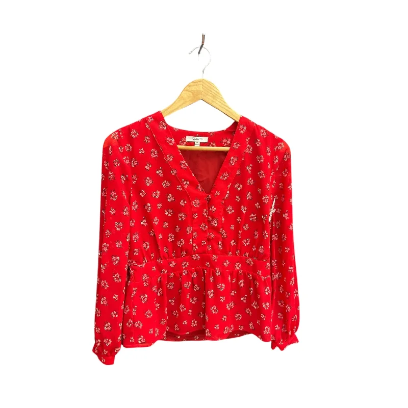 Top Long Sleeve By Madewell In Floral Print, Size: Xs