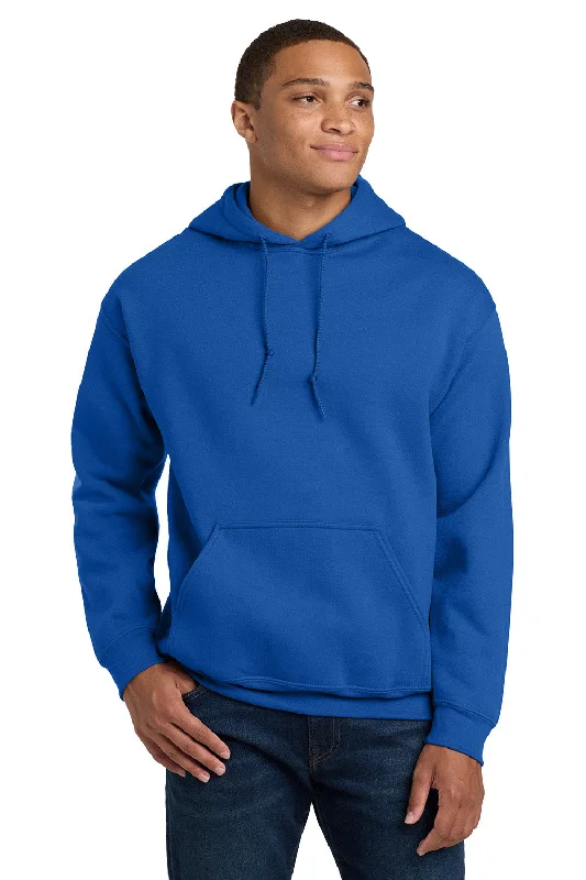 Gildan Mens Pill Resistant Hooded Sweatshirt Hoodie w/ Pouch Pocket - Royal Blue