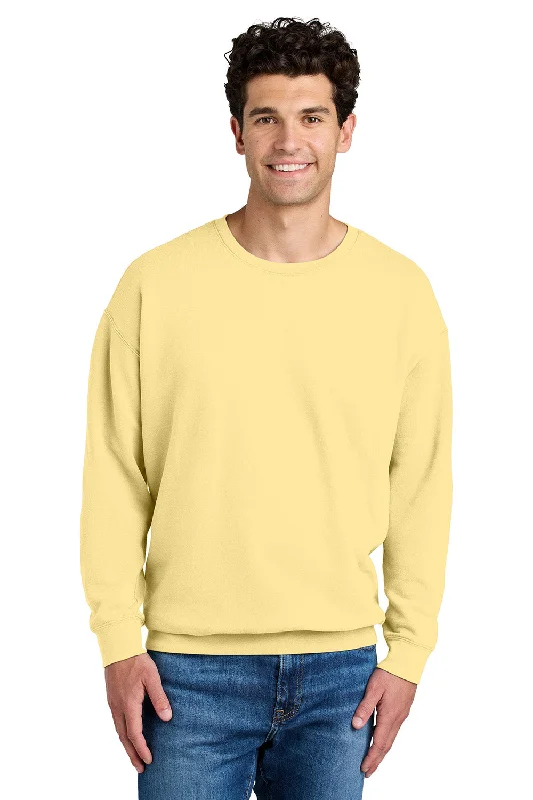 Comfort Colors Mens Garment Dyed Fleece Crewneck Sweatshirt - Butter Yellow