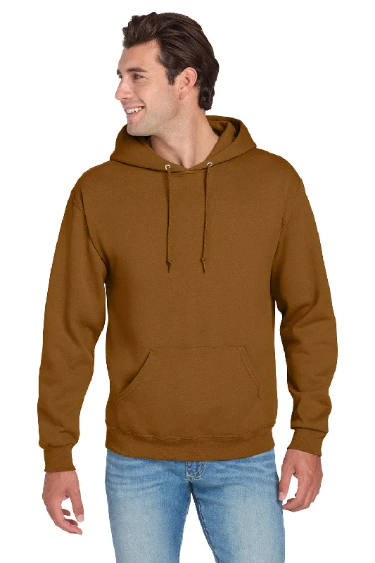 Jerzees Mens NuBlend Pill Resistant Fleece Hooded Sweatshirt Hoodie w/ Pouch Pocket - Golden Pecan Brown