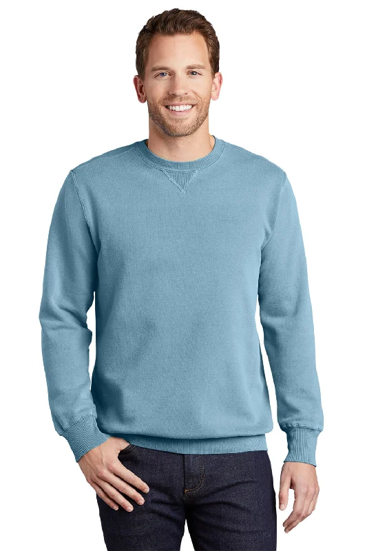 Port & Company Mens Beach Wash Fleece Crewneck Sweatshirt - Mist Blue