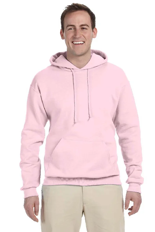 Jerzees Mens NuBlend Pill Resistant Fleece Hooded Sweatshirt Hoodie w/ Pouch Pocket - Classic Pink