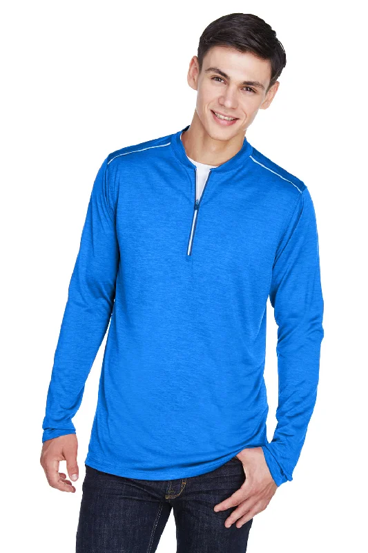 Core 365 Mens Kinetic Performance Moisture Wicking 1/4 Zip Sweatshirt - True Royal Blue/Carbon Grey