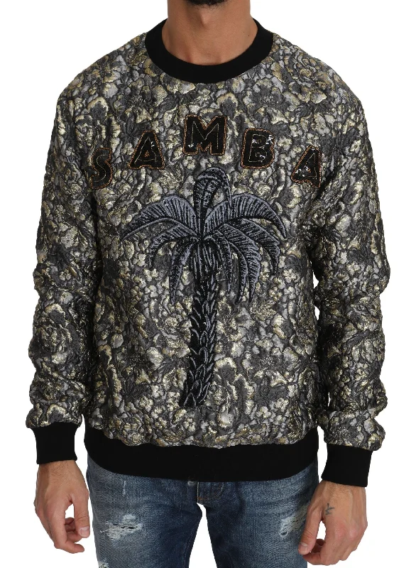 Dolce & Gabbana Samba Jacquard Palm Crewneck Men's Sweater