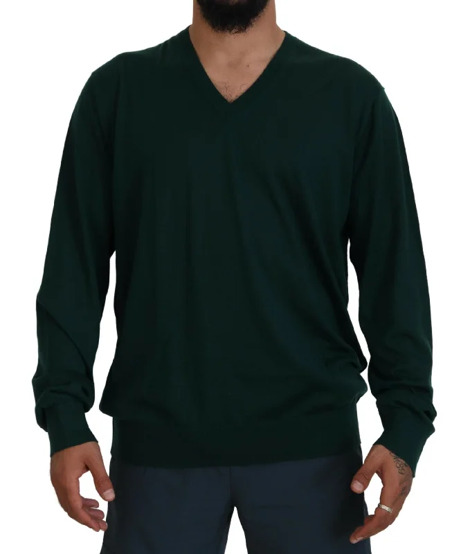 Dolce & Gabbana Elegant V-Neck Cashmere Men's Sweater