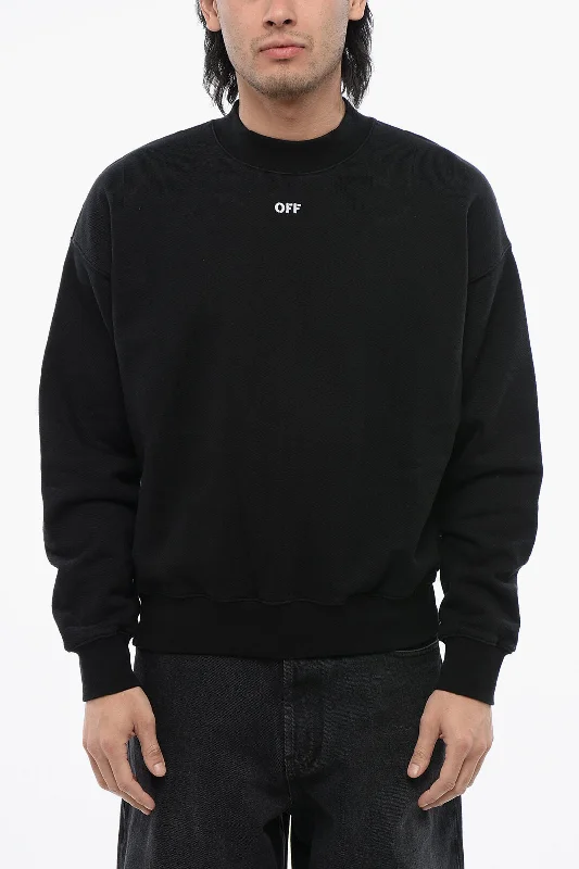 Off-White Skate-Fit Brushed Cotton Crewneck Sweatshirt