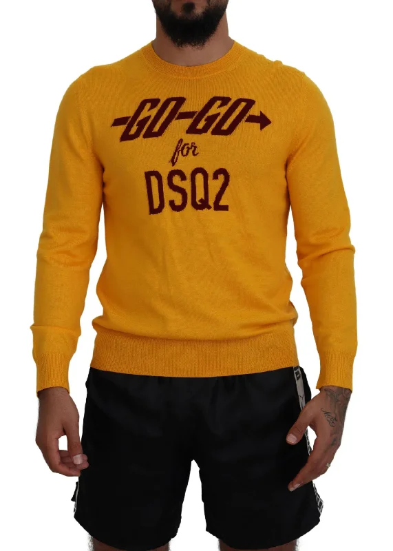 Dsquared² Wool Long Sleeves Men Pullover Men's Sweater (Pre-Owned)