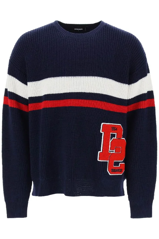 Dsquared2 Men's Wool Sweater With Varsity Patch