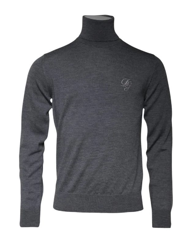 Dolce & Gabbana Wool Logo Turtleneck Pullover Men's Sweater (Pre-Owned)